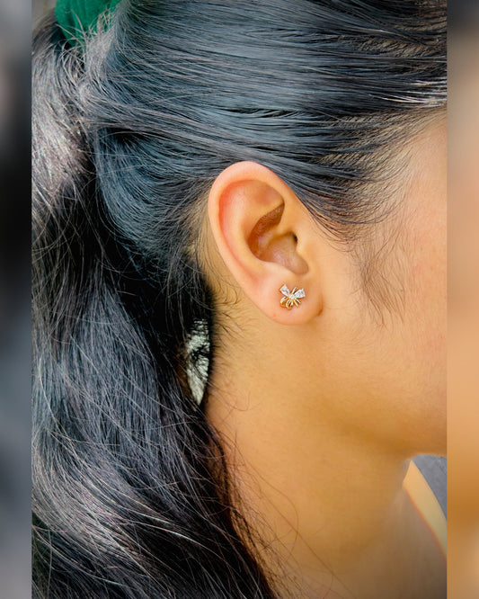 Elegant Bow Crystal Stud Earrings