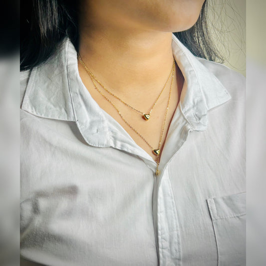 Trendy Double Chain Heart Necklace