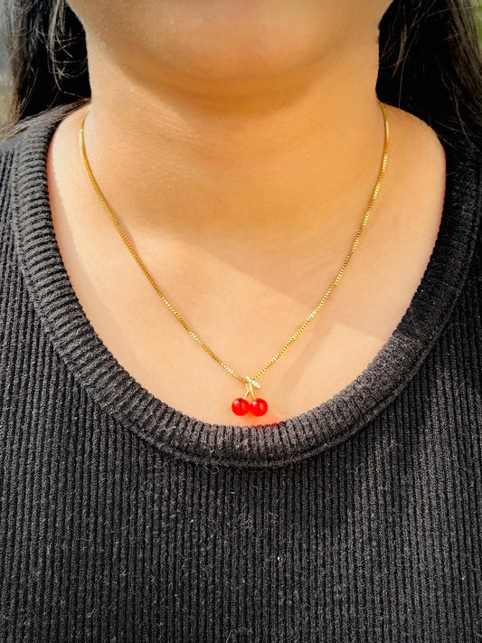 Cherry Motif Fine Gold Pendant