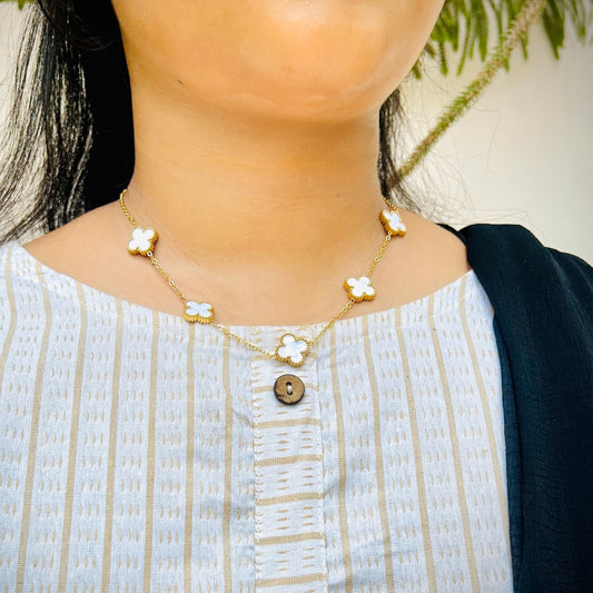 Lucky Clover Anti Tarnish Charm Necklace