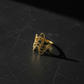 Fluid Wave Design Adjustable Gold Ring