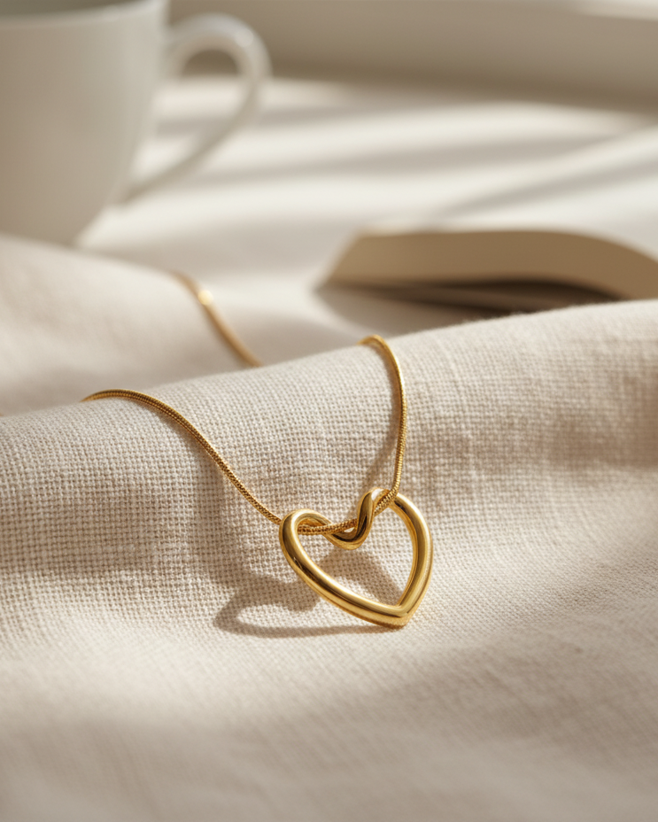 Minimal Heart Pendant Necklace