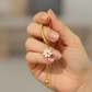 Floral Bar Drop Gold Necklace
