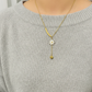 Floral Bar Drop Gold Necklace