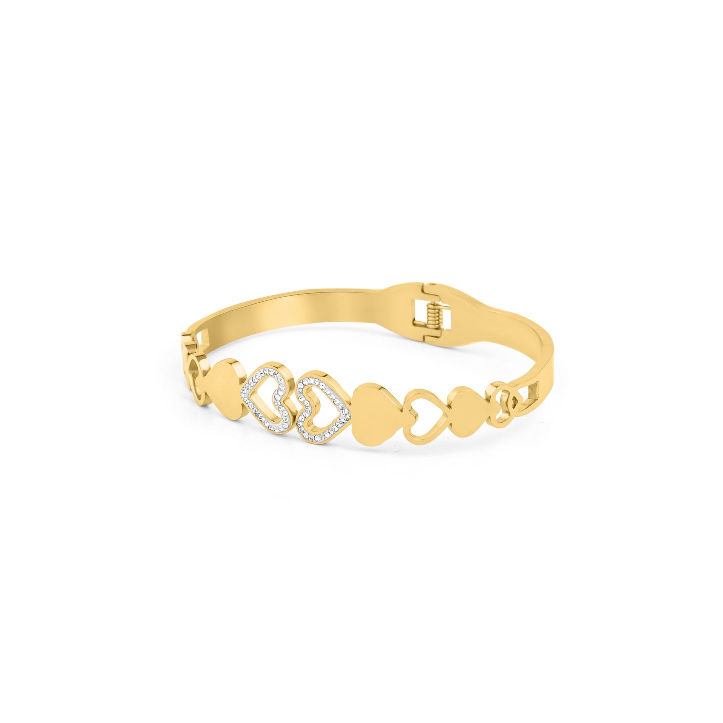 Sparkling Crystal Heart Link Bracelet