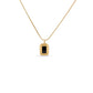 Rectangular Necklace with a Dark Stone