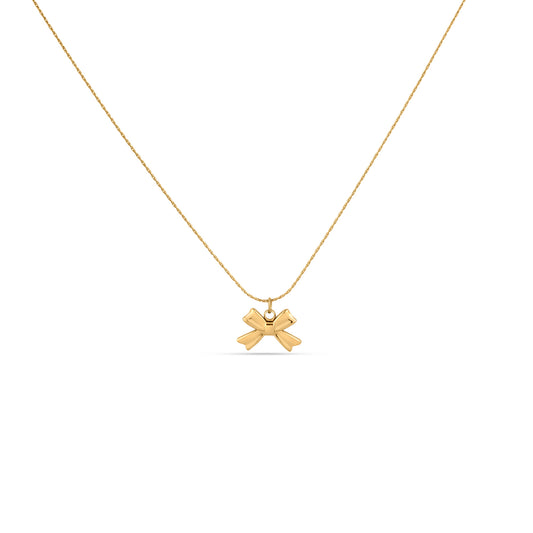 Elegant Bow Tie Anti Tarnish Pendant Necklace
