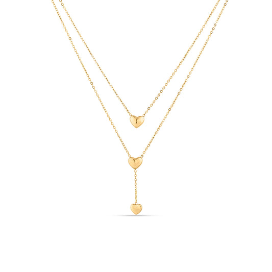 Trendy Double Chain Heart Anti Tarnish Necklace