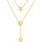Trendy Double Chain Heart Necklace