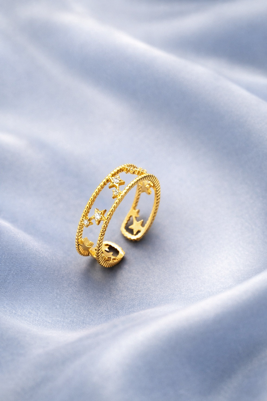 Celestial Star Adjustable Gold Ring