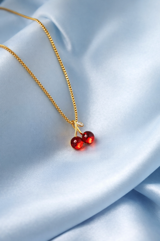 Cherry Motif Fine Gold Pendant