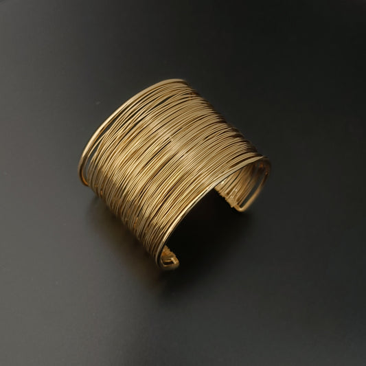 Multi-Wire Gold Cuff Adjustable Bracelet