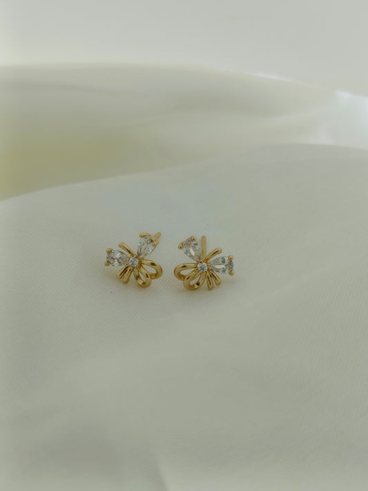 Elegant Bow Crystal Stud Earrings